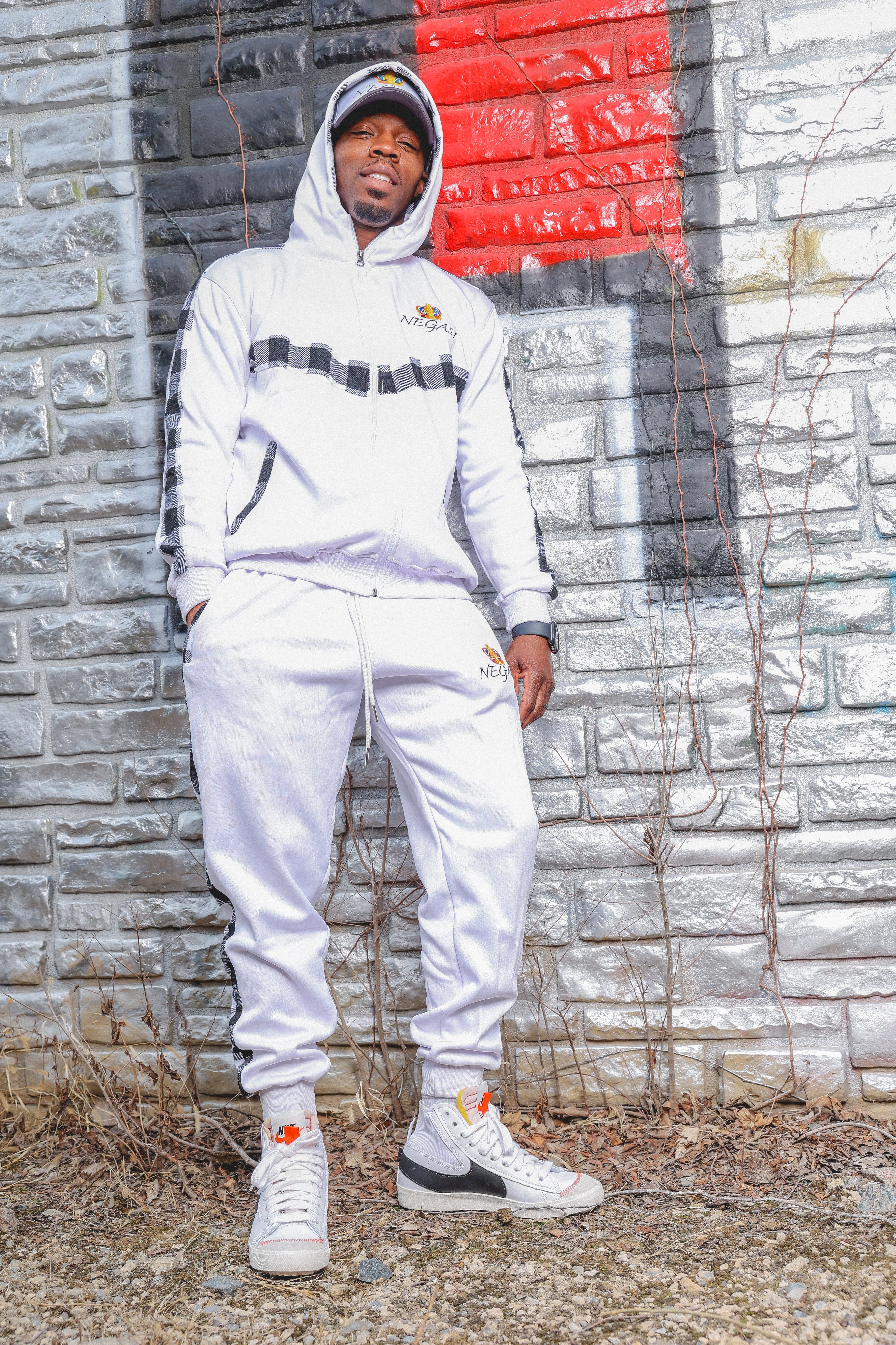 Negasi Black&White Flannel negasi joggers sweat wear stripe snickers customized wears negasi customized wears