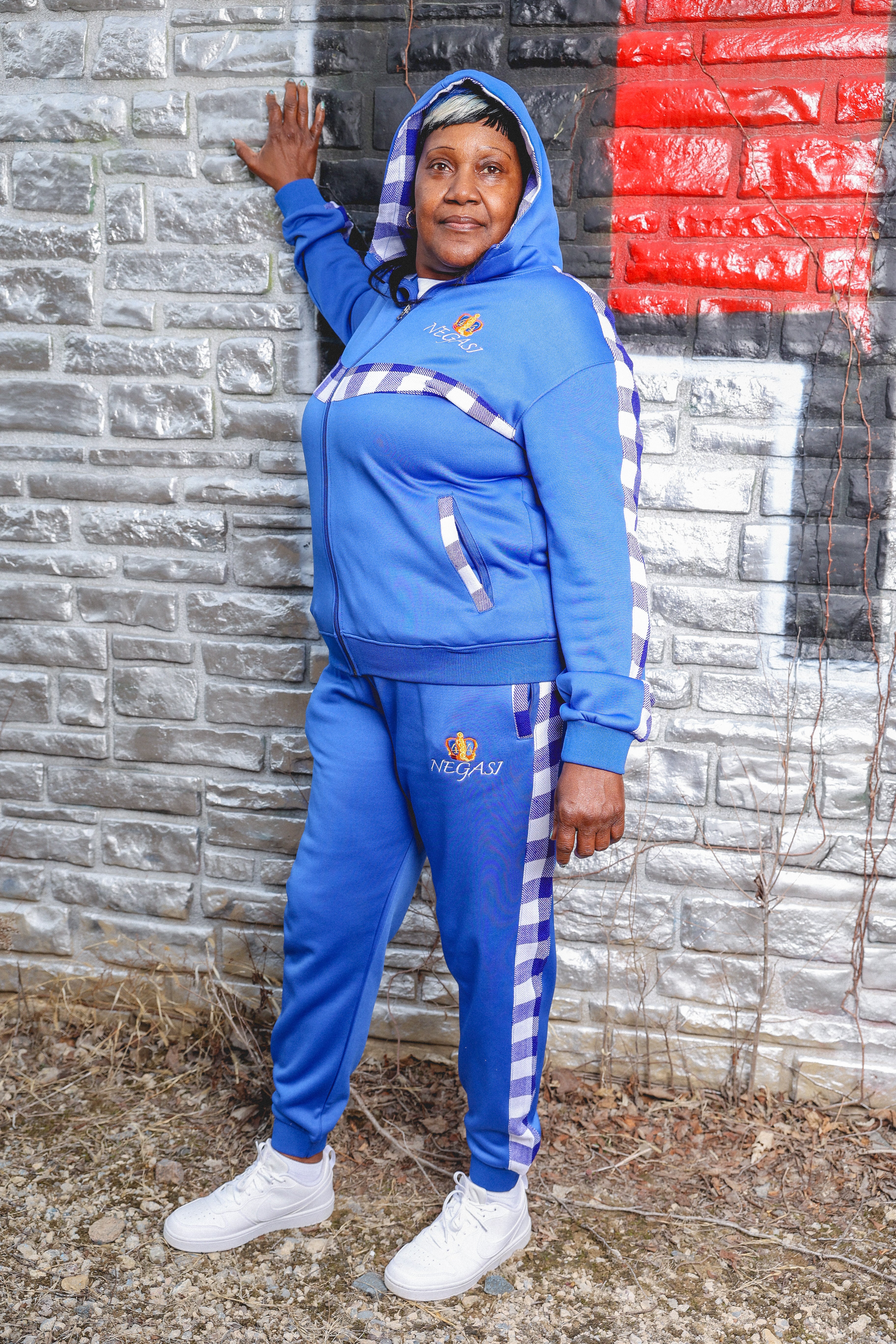 Negasi Blue&White Flannel joggers negasi joggers sweat wear negasi sweat wear sportwear