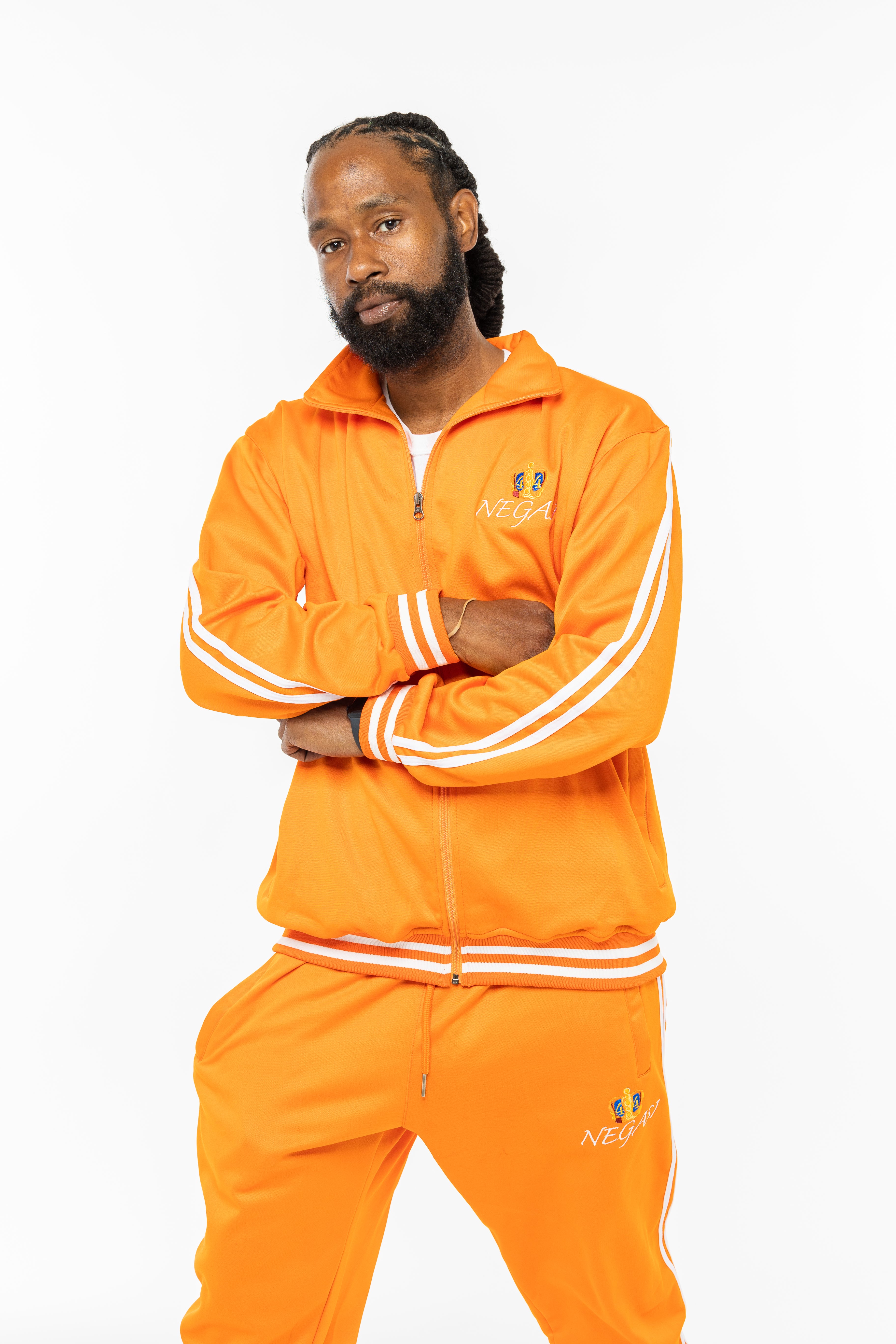 yellow & white stripe Negasi Orange and White Negasi joggers customized wears customized cloth