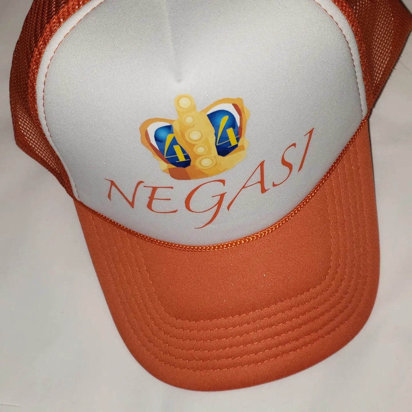 Orange & White Negasi Trucker Hat